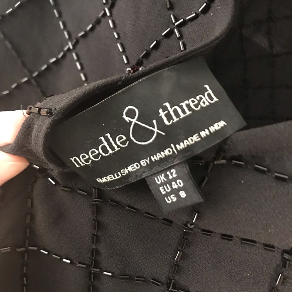 Needle & Thread black embellished hand beaded long tunic top size 8 - Picture 4 of 13